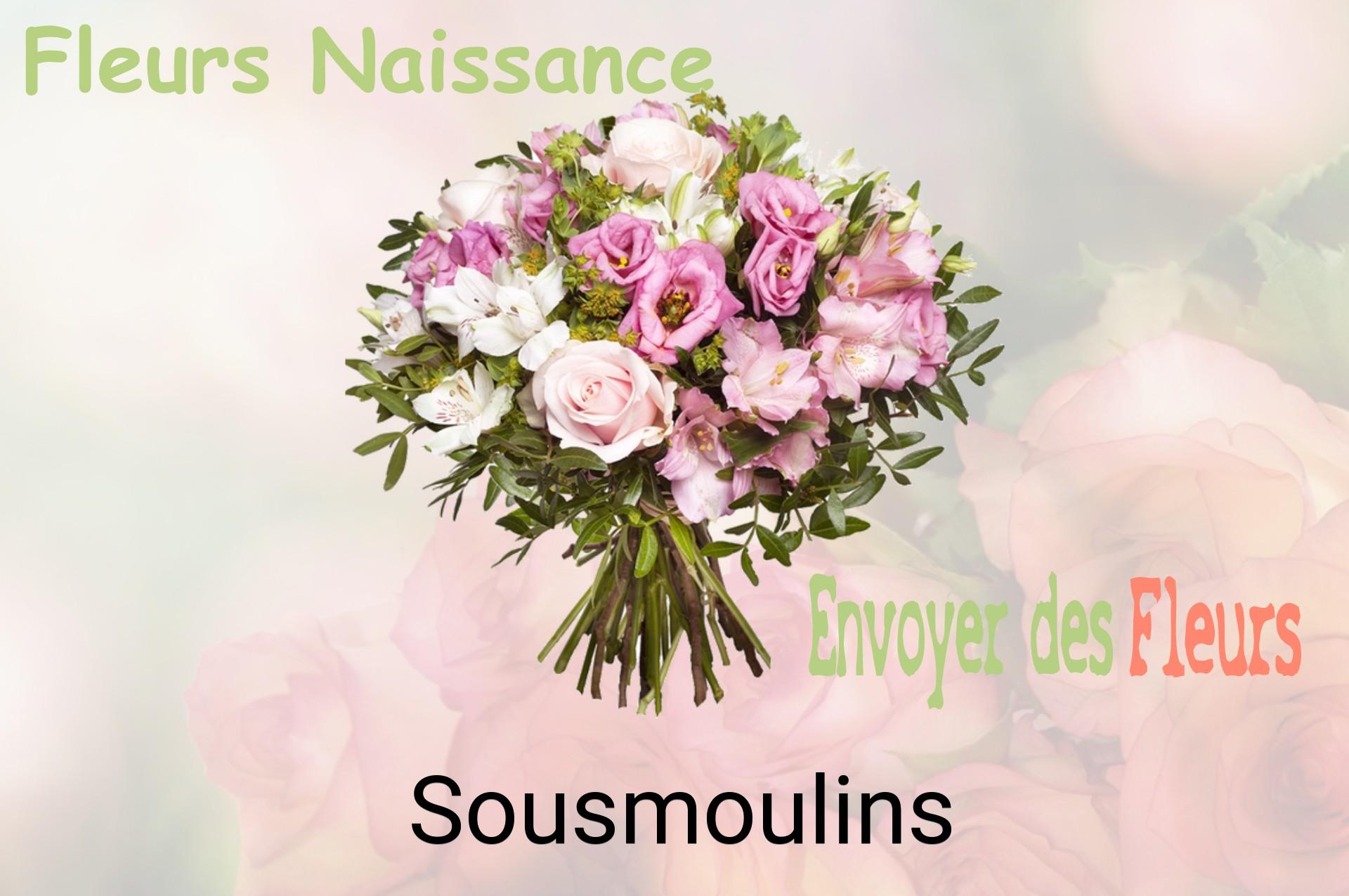 Bouquet de fleurs de naissance livré à Sousmoulins
