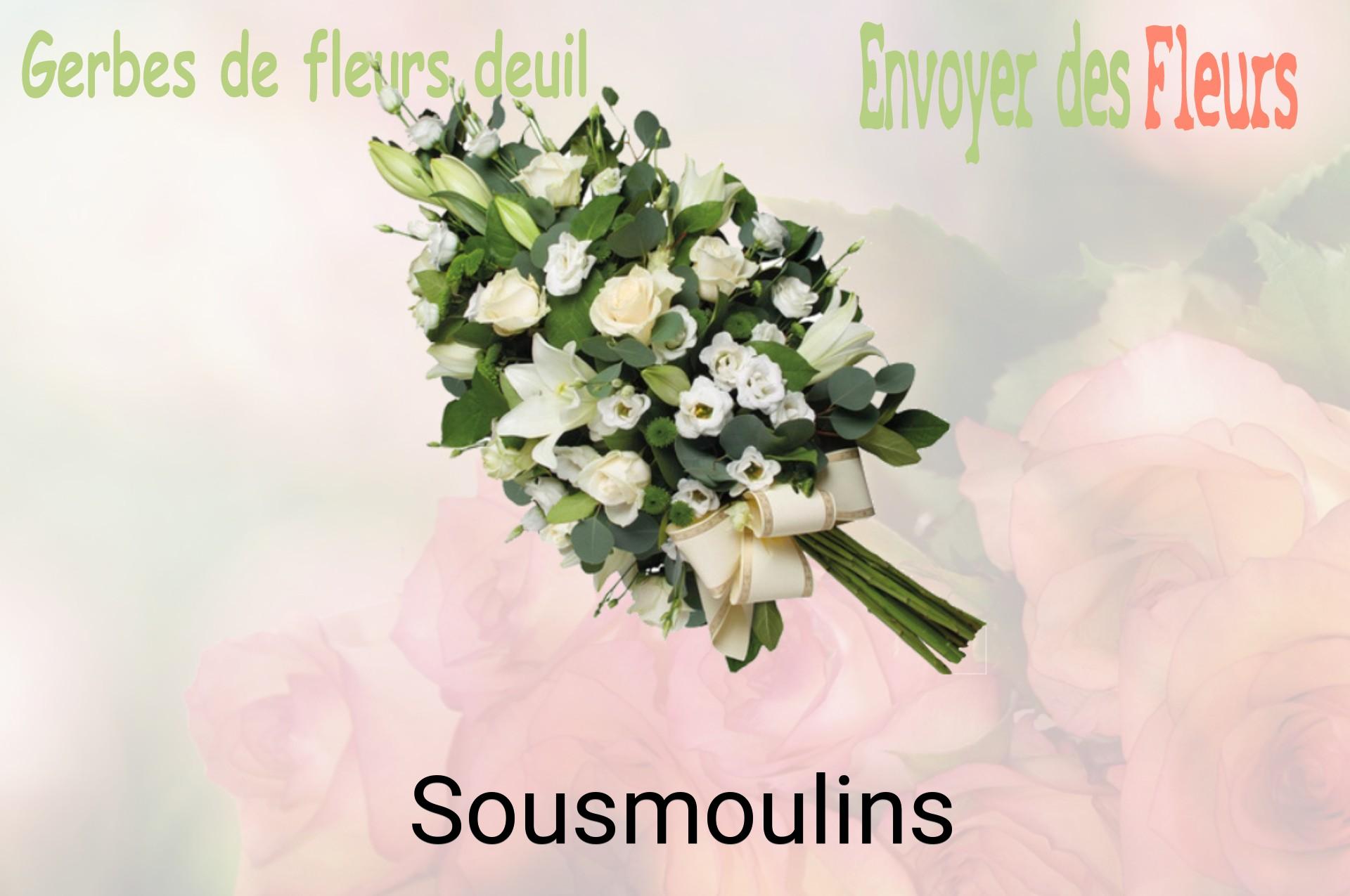 Gerbe de fleurs de deuil livrée à Sousmoulins